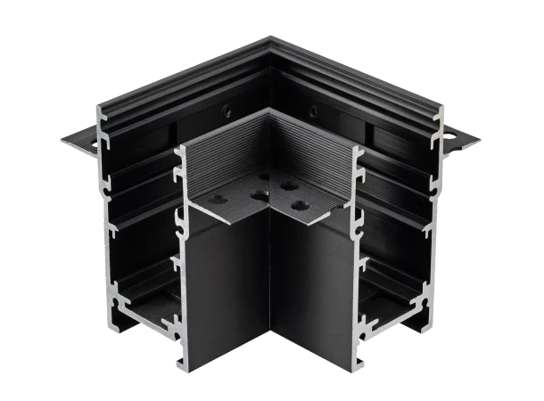 Врезной безрамочный L-образный модуль CXL25-L90B матовый черный для магнитных треков серии ML2.0S