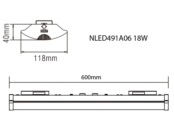Світлодіодний лінійний настінно-стельовий світильник NVC NLED491A06 18W 4000K Світлодіодний лінійний настінно-стельовий світильник NVC NLED491A06 18W 4000K