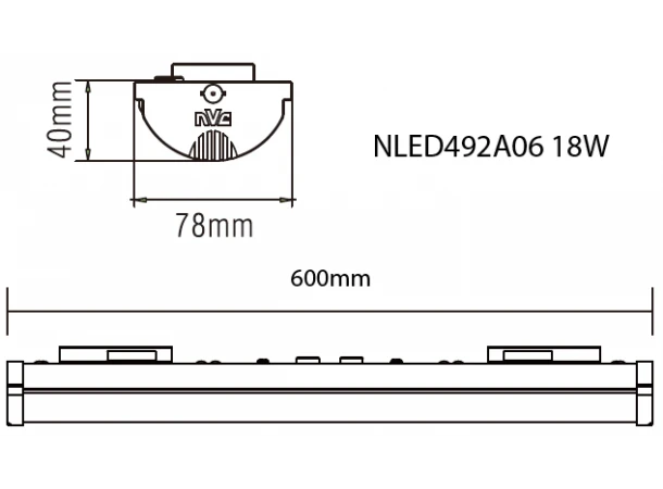 Світлодіодний настінно-стельовий лінійний світильник NVC NLED492A06 18W 4000K K48 Світлодіодний настінно-стельовий лінійний світильник NVC NLED492A06 18W 4000K K48