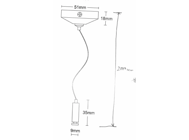 Регулируемый трос до 2 метров для подвеса шинопровода трековых светильников NVC TWSK-2M-99 Цвет белый