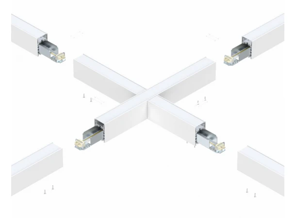 Світлодіодний X-подібний модуль Signcomplex SC-SL8456R-040-AW-D01-NW IP40 600х600 мм в алюмінієвому профілі 84x56мм 40W 4000K 4030Lm білий
